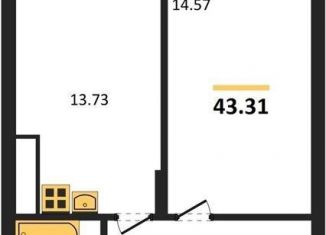 Продаю однокомнатную квартиру, 43.3 м2, поселок Малое Исаково