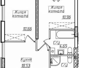 Продается 2-комнатная квартира, 54.5 м2, Пионерский