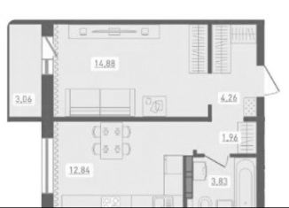 Продается однокомнатная квартира, 39.3 м2, Новосибирск, улица Забалуева, с9, Ленинский район