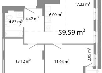 Продаю 3-комнатную квартиру, 59.6 м2, Челябинск