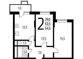 Продажа 2-ком. квартиры, 54.5 м2, Москва, СНТ Родник, 203