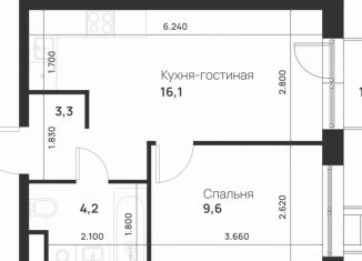 Продажа 1-комнатной квартиры, 33.7 м2, посёлок Газопровод, посёлок Газопровод, 13с7