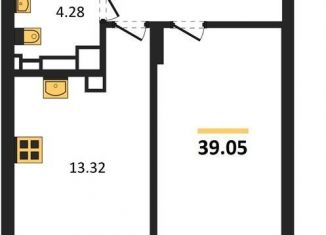 Продается 1-ком. квартира, 39.1 м2, Калининград, Батальная улица, 65Б, Московский район