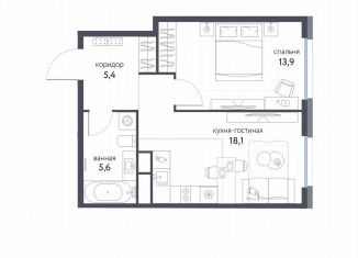 2-ком. квартира на продажу, 43 м2, Москва, ЖК Сиреневый парк