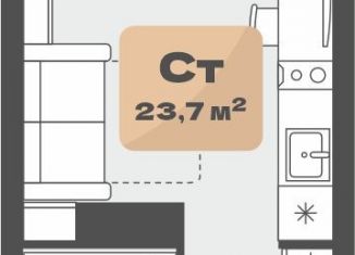 Продам квартиру студию, 21.5 м2, Тюмень, Ленинский округ, улица Республики, 204к20