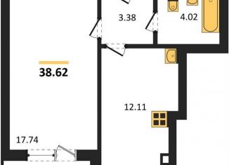 Продается 1-комнатная квартира, 38.6 м2, Калининград, Московский район