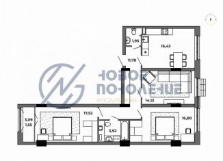 Продам трехкомнатную квартиру, 84.1 м2, Омск, Центральный округ