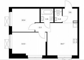 Продаю 2-ком. квартиру, 50.5 м2, Москва, метро Озёрная