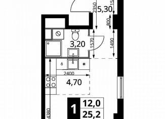 Продаю квартиру студию, 25.2 м2, Химки