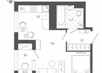 Продажа квартиры студии, 32.5 м2, Санкт-Петербург, Измайловский бульвар, 9, Адмиралтейский район