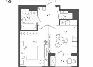 Продажа 1-комнатной квартиры, 36.5 м2, Санкт-Петербург, Измайловский бульвар, 9, Адмиралтейский район