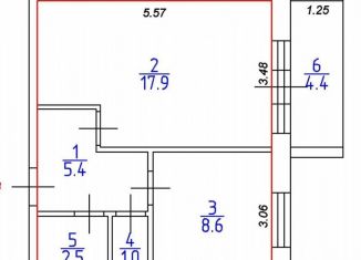 Однокомнатная квартира на продажу, 39.8 м2, Тверская область, улица Хромова, 19