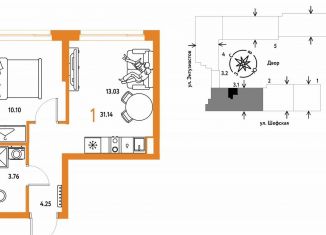 Продажа 1-ком. квартиры, 31.1 м2, Екатеринбург, Шефская улица, 28, Орджоникидзевский район