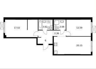 Продаю 2-ком. квартиру, 65.5 м2, Ленинградская область, Невская улица, 15к1