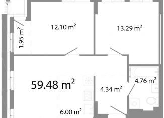 Продажа 3-комнатной квартиры, 59.5 м2, Челябинск