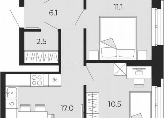 Продажа 2-комнатной квартиры, 55.3 м2, Тюмень, Ленинский округ