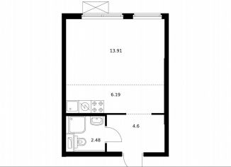 Продам квартиру студию, 27.2 м2, Ленинградская область, Невская улица, 15к1