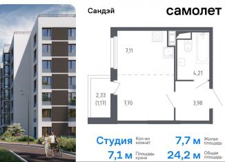 Продается квартира студия, 24.2 м2, Санкт-Петербург, Красносельский район, жилой комплекс Сандэй, 7.2