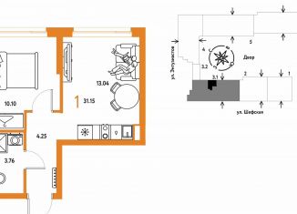 Продажа 1-комнатной квартиры, 31.2 м2, Екатеринбург, Орджоникидзевский район, Шефская улица, 28