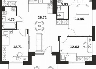 Продаю 3-комнатную квартиру, 101.3 м2, Тула