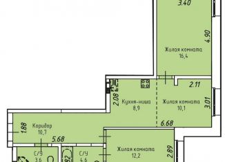 Продается трехкомнатная квартира, 66.5 м2, Иркутск, Култукская улица, 16