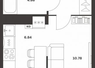 Продажа однокомнатной квартиры, 29.8 м2, Тула