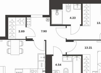 Продаю двухкомнатную квартиру, 65.2 м2, Тула, Центральный территориальный округ