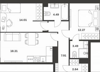 Продам двухкомнатную квартиру, 63 м2, Тула, Центральный территориальный округ