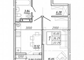 Продам 1-ком. квартиру, 37 м2, Ростов-на-Дону