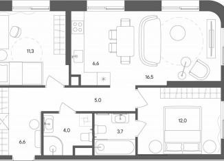 Продается двухкомнатная квартира, 65.7 м2, Самара, ЖК Гастелло, улица Гастелло, 32