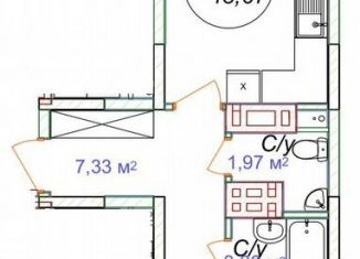 Продам однокомнатную квартиру, 43.7 м2, Минеральные Воды