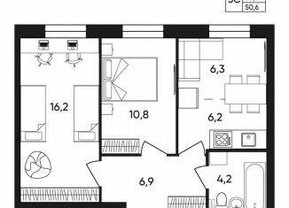 Продается 2-ком. квартира, 50.6 м2, Пермь, Белозёрская улица, 30А