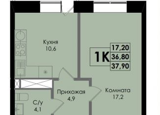 1-комнатная квартира на продажу, 37.9 м2, Ростов-на-Дону, Ленинский район