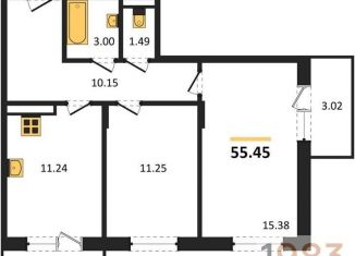 Продается 2-комнатная квартира, 55.4 м2, Воронеж, Советский район