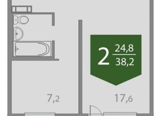 Продам 2-комнатную квартиру, 38.3 м2, Томск, улица Юрия Ковалёва, Советский район