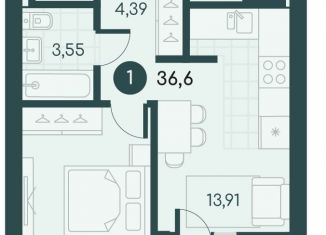 Продается 1-комнатная квартира, 36.6 м2, Санкт-Петербург, посёлок Левашово, 7