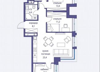 Продажа 3-ком. квартиры, 77.6 м2, Москва, улица Нижние Мнёвники, 9, метро Пионерская