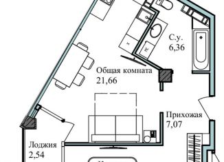 2-ком. квартира на продажу, 50.3 м2, Севастополь, улица Лётчиков, 10