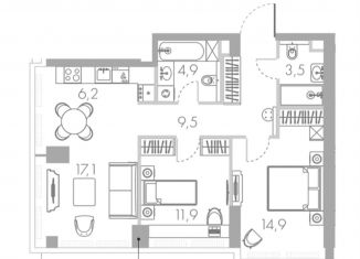 Продажа 2-ком. квартиры, 68 м2, Москва, Кутузовский проезд, 16с1, район Дорогомилово