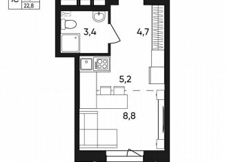 Продается квартира студия, 22.8 м2, Пермь, Белозёрская улица, 30А