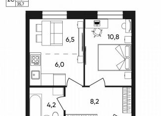 Продается однокомнатная квартира, 35.7 м2, Пермь, Белозёрская улица, 30А