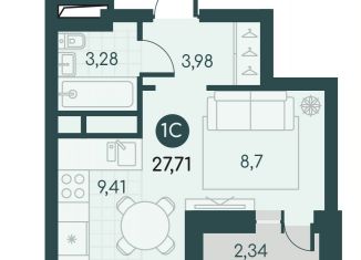 Продам квартиру студию, 27.7 м2, Курган