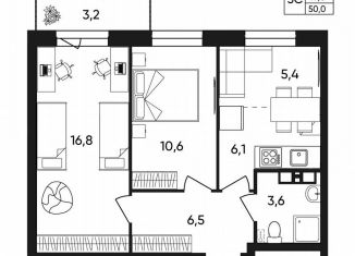 2-ком. квартира на продажу, 50 м2, Пермь, Белозёрская улица, 30А