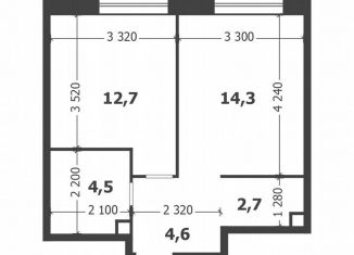 Однокомнатная квартира на продажу, 38.8 м2, Москва, 3-я очередь, к6, Даниловский район