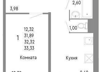 Продается однокомнатная квартира, 32.3 м2, Челябинск, Нефтебазовая улица, 1к2