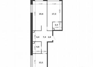 Продажа 2-ком. квартиры, 71.6 м2, Москва, 3-я очередь, к6, метро Технопарк