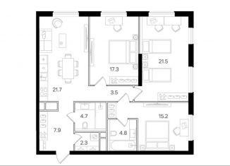 3-комнатная квартира на продажу, 98.9 м2, Москва, Щукинская улица, 3