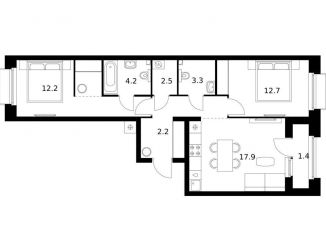 Продается 2-комнатная квартира, 64.8 м2, Татарстан