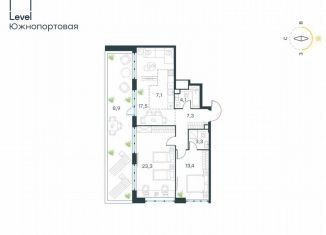 Продам 3-ком. квартиру, 84.9 м2, Москва, жилой комплекс Левел Южнопортовая, 1