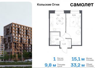 Продаю 1-комнатную квартиру, 33.2 м2, Мурманская область